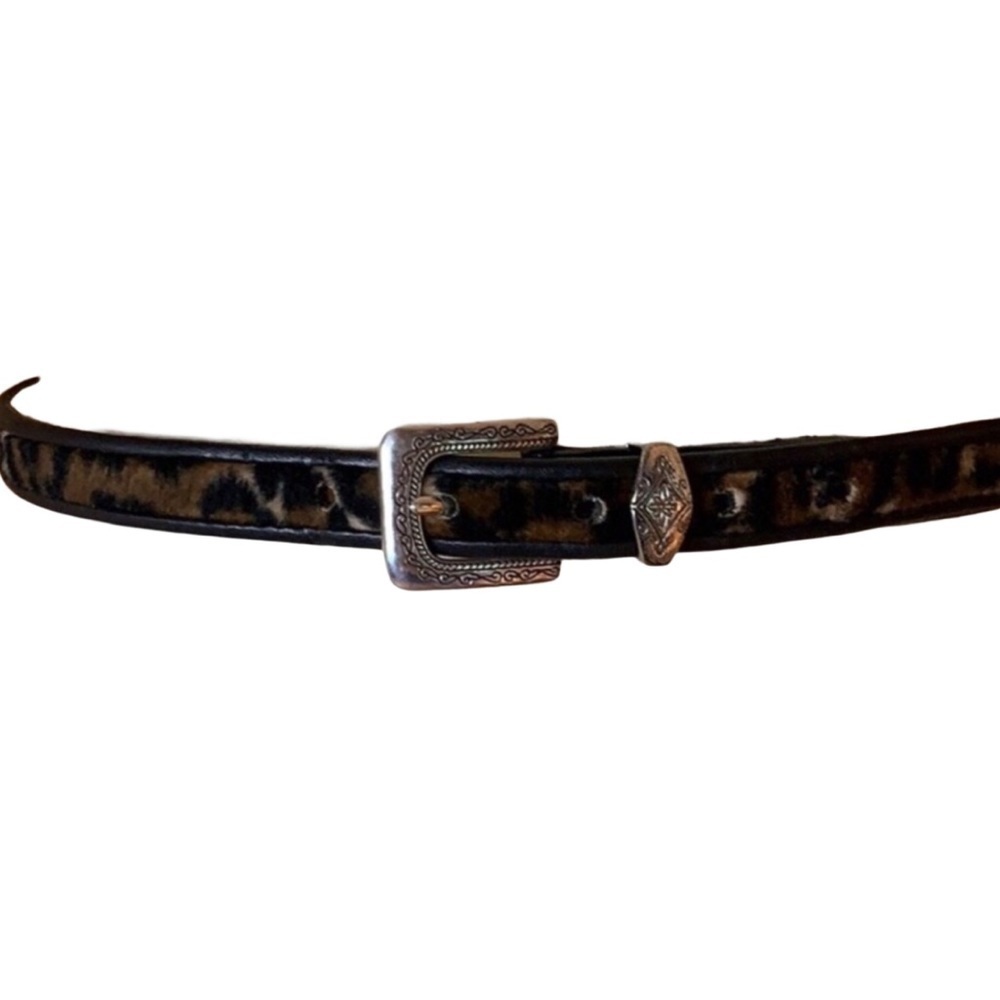 Brighton faux fur animal print belt Size Medium